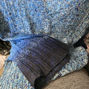 Catherines Vibrant Blue and Black Patterned Tunic